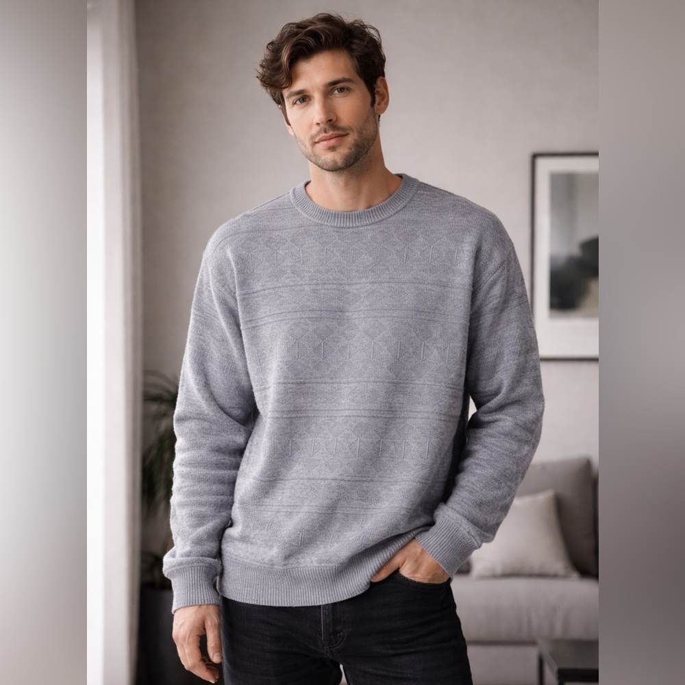 Dior Gray Crewneck Sweater for Men #100%Orlon
